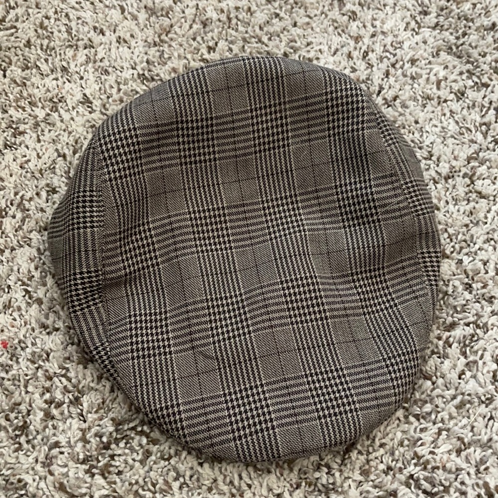 Plaid Grey Paper/ News Boy Hat